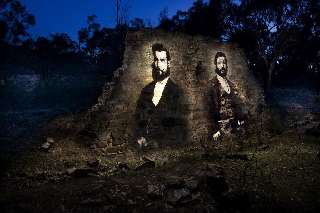 The last remaining edifice of the mighty Chappell’s Gold Battery near Bald Hill. I chose these portraits of Mr Stanley Hosie (left) and Jack Plummer on a whim. Their countenance conveyed to me a sense of purpose and industry, which like this crumbling wall has now faded in the passage of time.